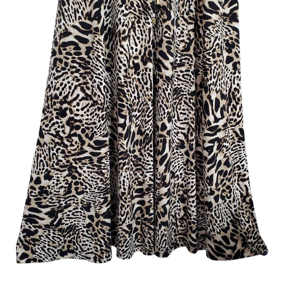 Calvin Klein Womens Size 1X Dress Animal Print Maxi Keyhole Flowing Drawstring - Picture 8 of 12